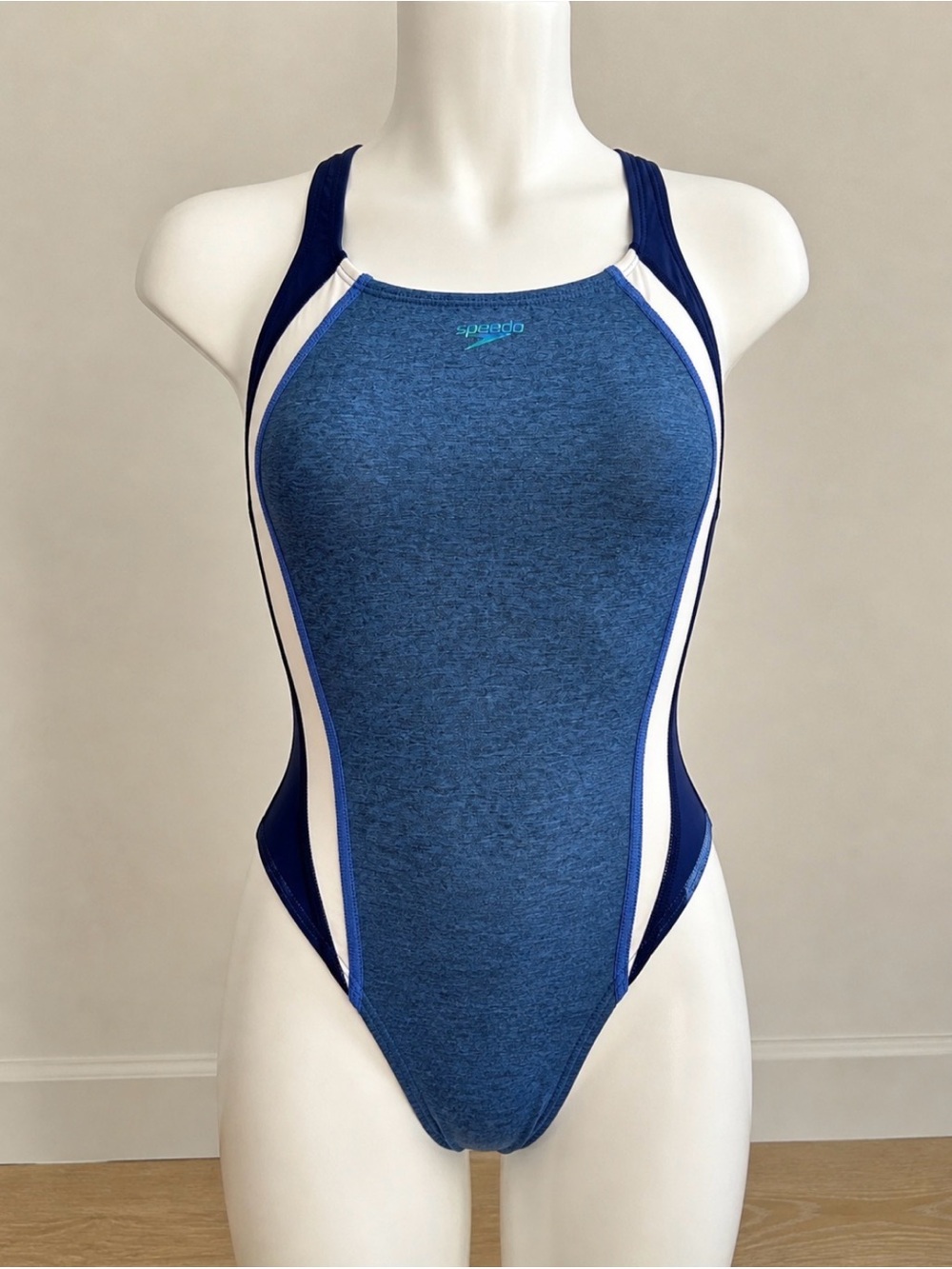 Speedo Blue and White Women's Performance One-Piece Swimsuit